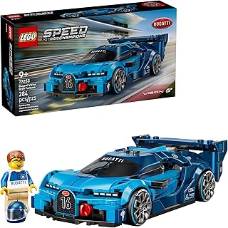 LEGO Speed Champions Bugatti Vision Gran Turismo Hyper Sports Car Building Toy para niños y jugadores, juego de construcción con minifigura Bugatti Driver para niños y niñas, a partir de 9 años, idea