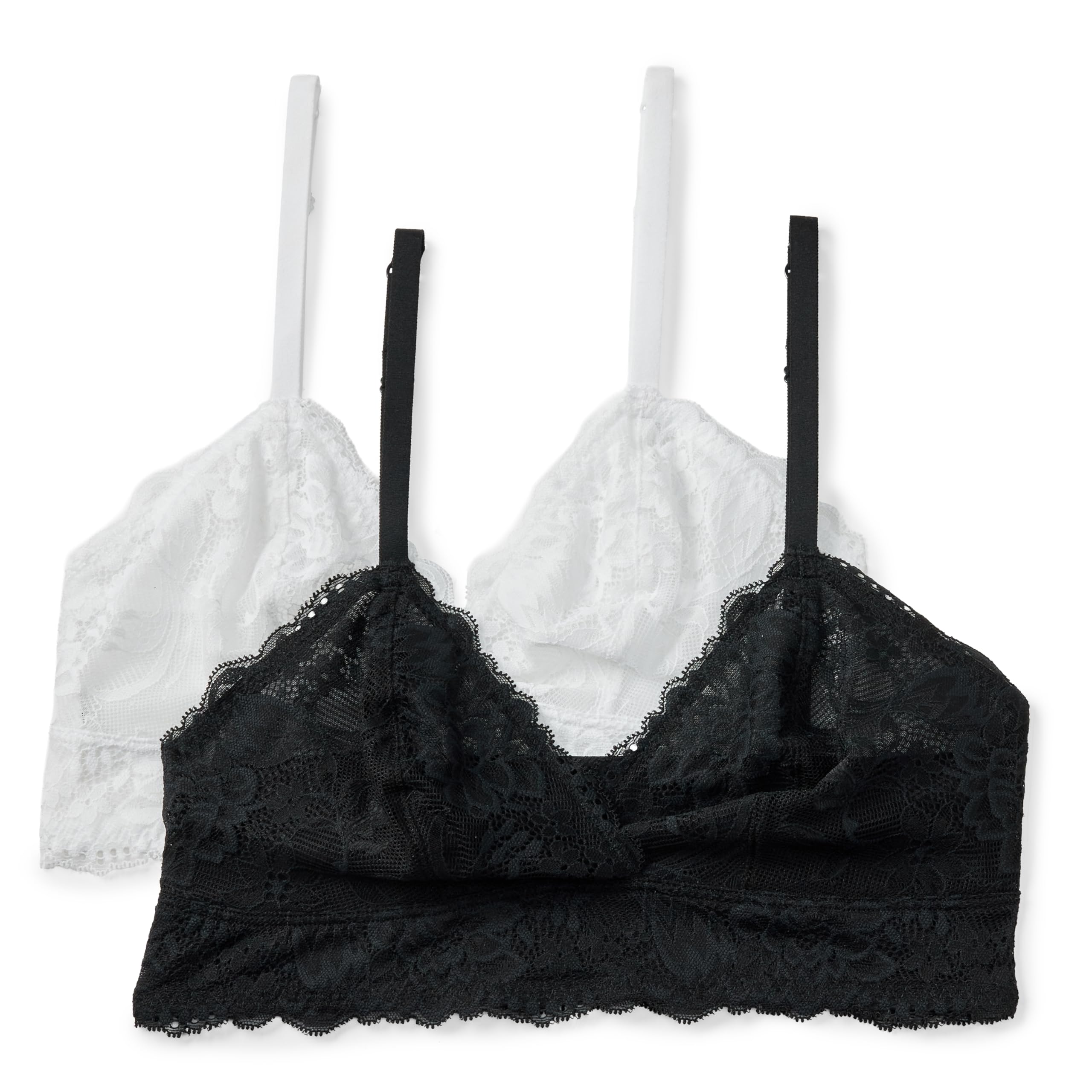 Amazon Essentials Damen Langes Triangel-Bralette Aus Elastischer Galloonischer Spitze Ohne Futter