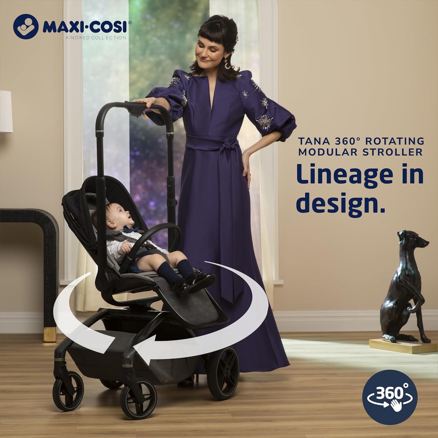 Maxi-Cosi Tana 360 Rotating Modular Stroller, Onyx Heritage