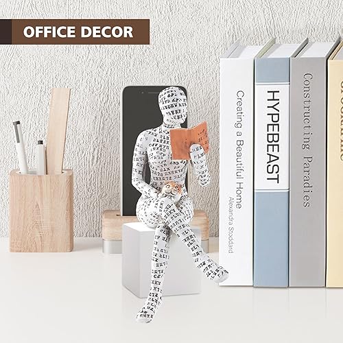Vista 20 de GRAPMKTG Decoración para el hogar, lectura de pulpa, estatua de pensador, escultura estética, decoración de habitación, decoración abstracta moderna