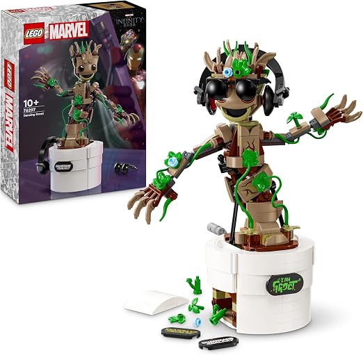 LEGO | Marvel Tańczący Groot 76297 | Zabawka dla chłopca i dziewczynki, figurka Groota do zbudowania, prezent dla dzieci 10+, zestaw klocków, 459 elementów