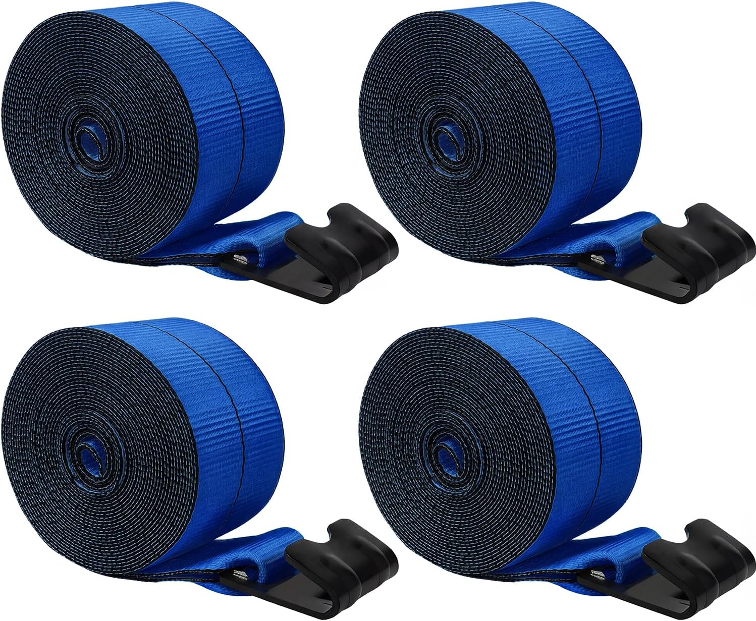 4'' x30' Winch Straps with Flat Hooks, Heavy Duty Trailer Winch Straps, 16,200 lbs Breaking Strength Flatbed Straps, 4in x 30ft Cargo Controls for Flatbed Trailer, Truck, Utility Trailer(4 Pack)