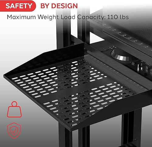 Vista 3 de Pyle Estantes para rack de servidores 1U+2U de 19 pulgadas, bandeja de montaje universal para racks y gabinetes de computadora, compatible