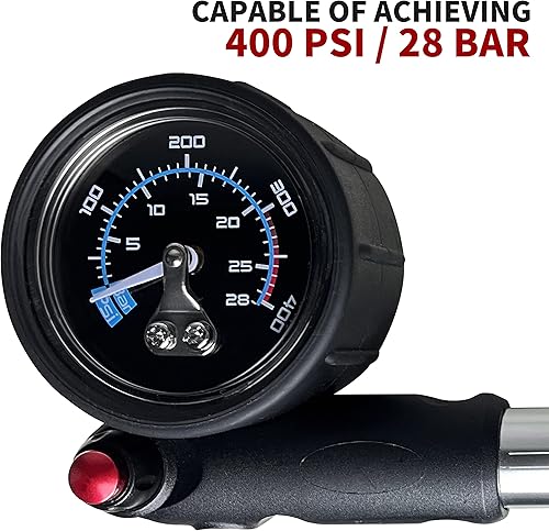 Miniatura 2 de BV Mini bomba de bicicleta portátil de marco, inflador de bomba de bola de aire con agujas de bomba de bola, se adapta a Presta y Schrader, válvula