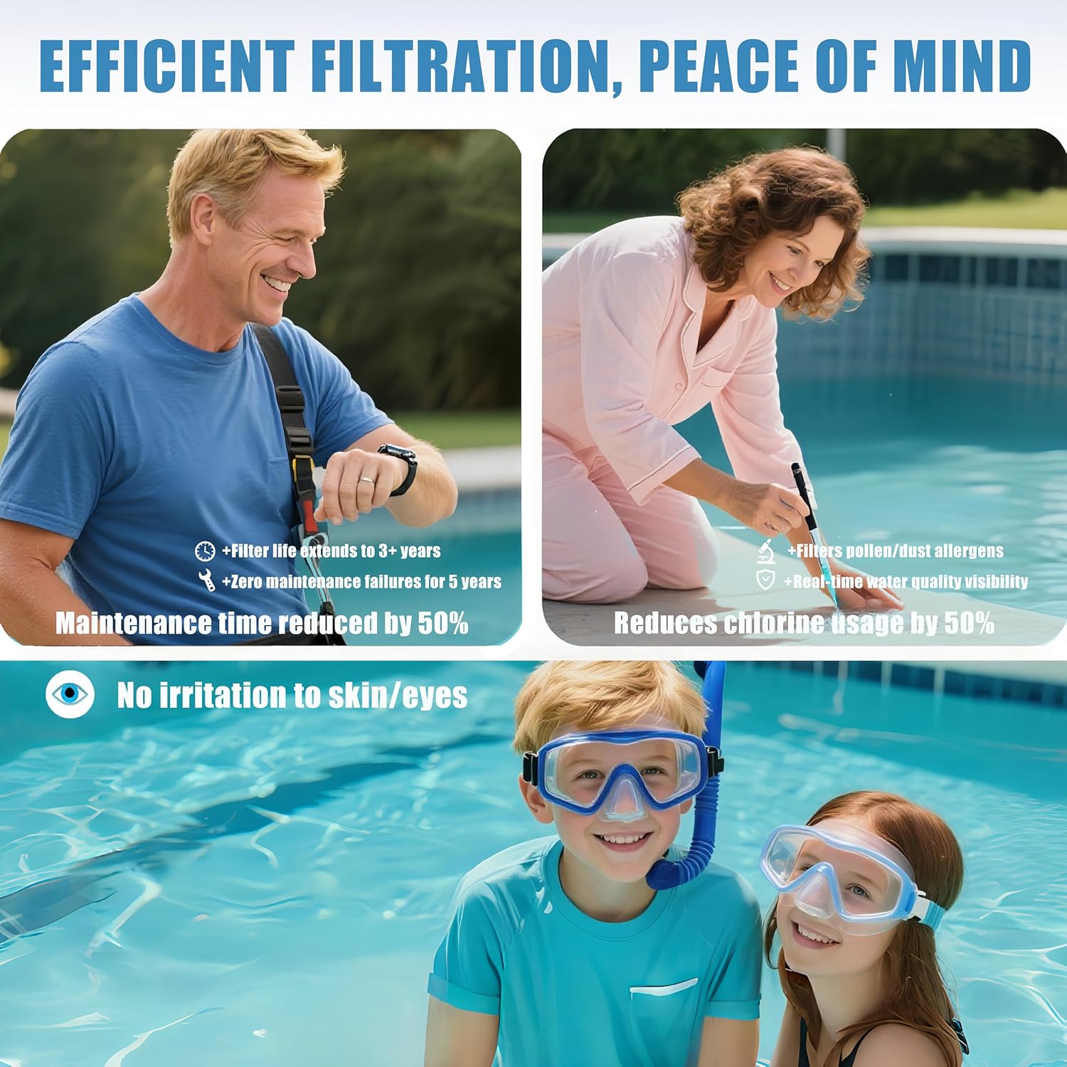 W3DE4820 Diatomaceous Earth (D.E.) Pool Filter, Suitable for 48 sq ft Pools, Replaces DE4820 Filter, for Above-Ground Pools or Above-Ground spas