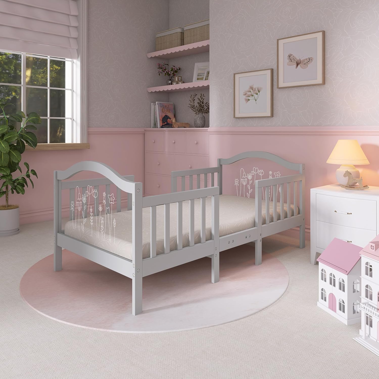 Dream On Me Rosie Toddler Bed in Grey