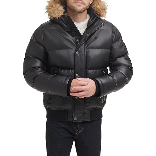 Tommy Hilfiger Men's Arctic Cloth Quilted Snorkel Bomber Jacket (Standard and Big & Tall)