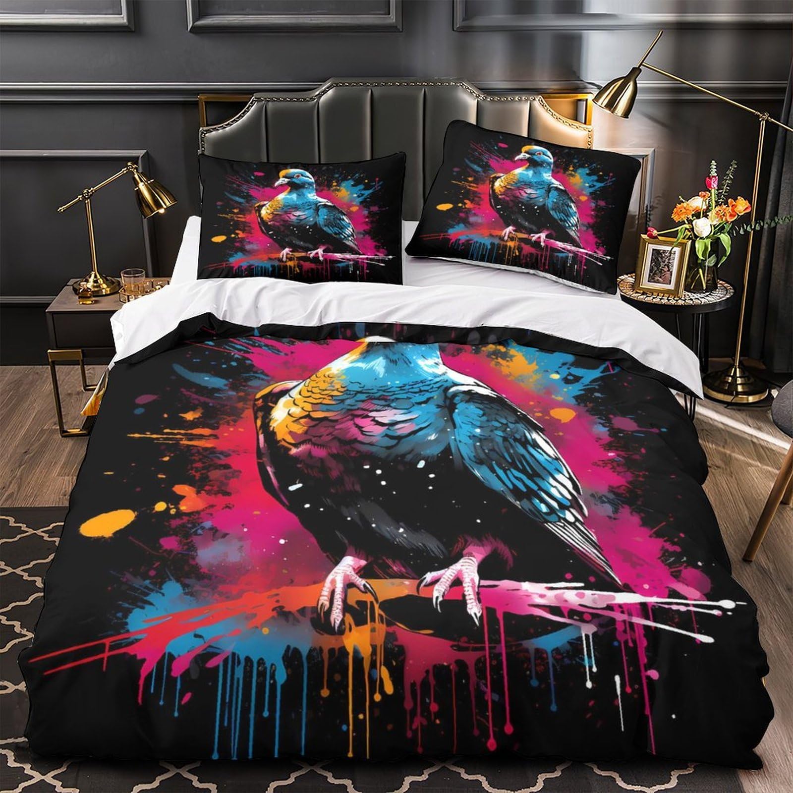 Ensemble de literie 3D microfibre douce avec parure de lit 220x240cm