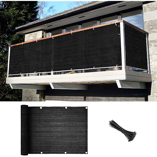 6' x 20' Fence Privacy Screen Black Fence Covering Heavy Duty Privacy with Grommets 90% Mesh Tarp Sun Screens for Patio,Garden, Backyard,Outdoor.