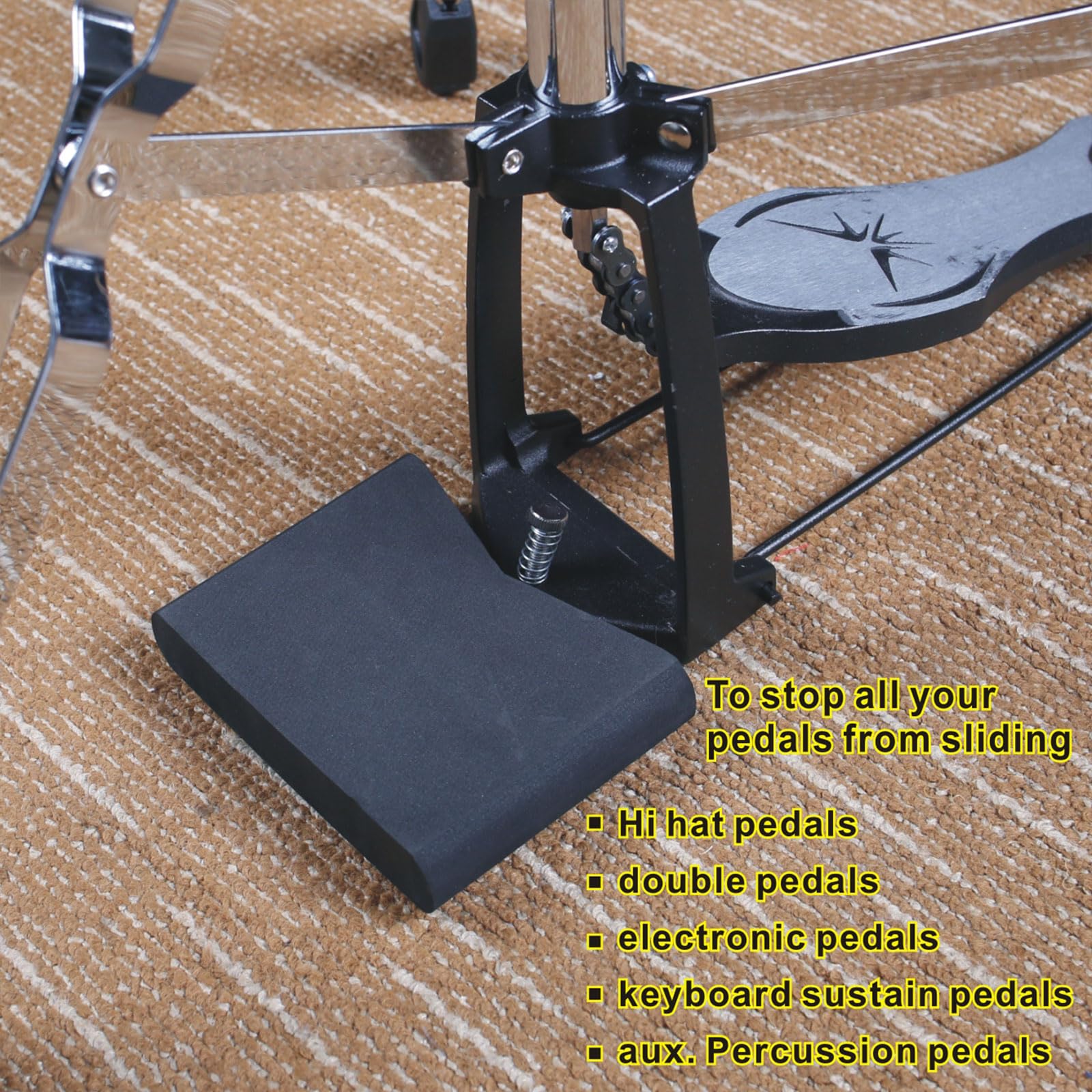 QIEIEI 2Pcs Nonslip Drum Block Replacement Double Kicks Pedal Block Drum Pedal Anchors Systems Drum Set Accessory Enduring