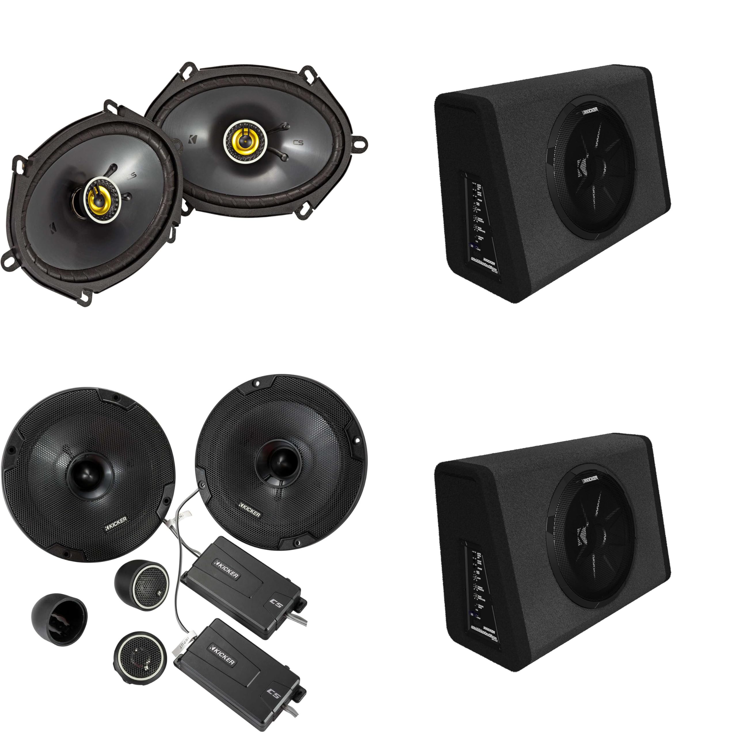 KICKER (2 11PT250 Powered Sub Enclosure & 46CSS674 6.75