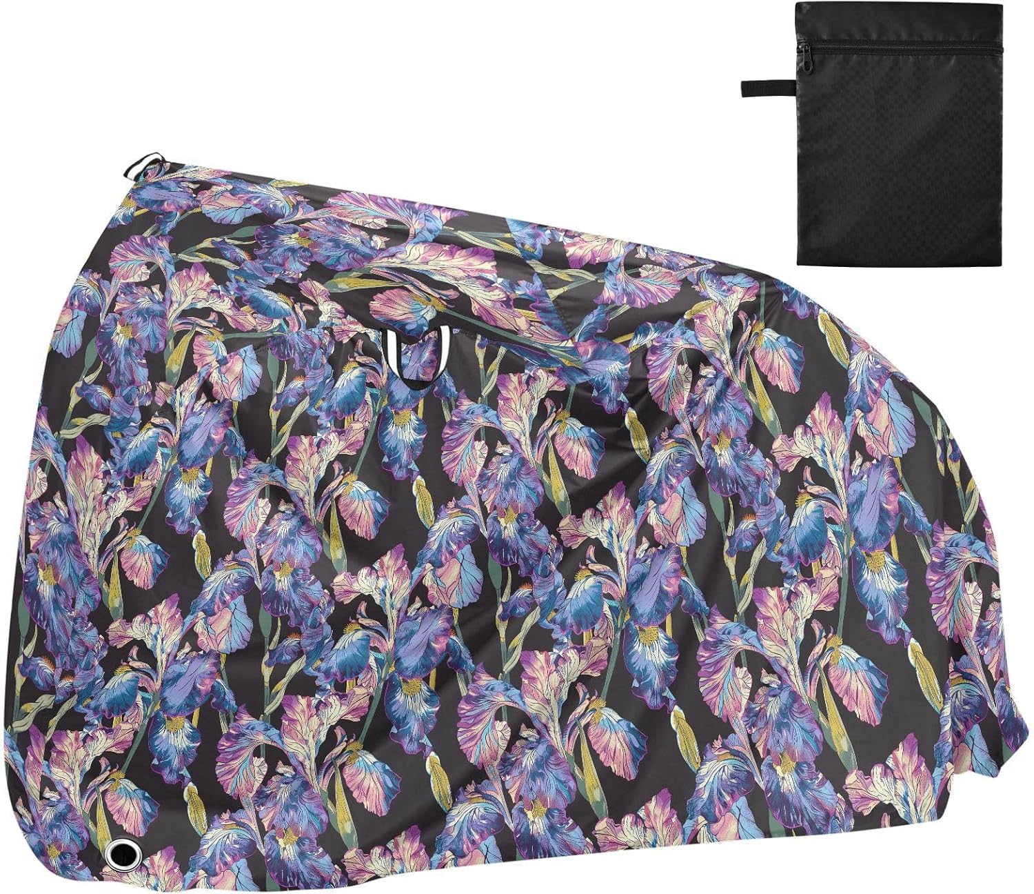 ALAZA Iris Flower Boho Bike Cover Waterproof Outdoor Ebike Bicycle Covers Tarp Protection for 1/2 Bikes, Sun UV Dust Wind Proof