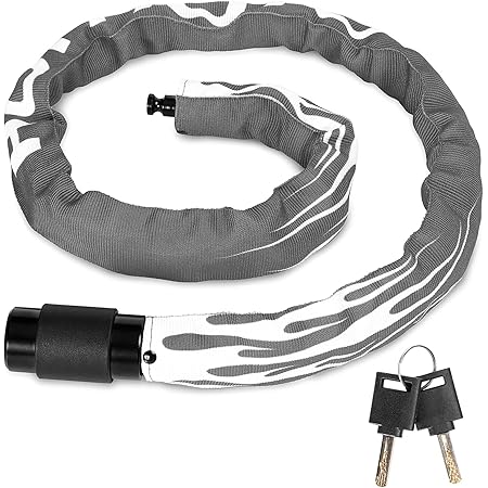 Lucchetto A Catena Homoto Per Bici E Moto - Acciaio 6mm, 100cm, 2 Chiavi, Copertura Nylon (Antifurto)