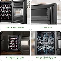 Vista 6 de Nutrichef Refrigerador delgado de vino de 12 botellas Ideal tanto para vinos tintos como blancos Temperatura ajustable de 41 °F a 64 °F Ultra