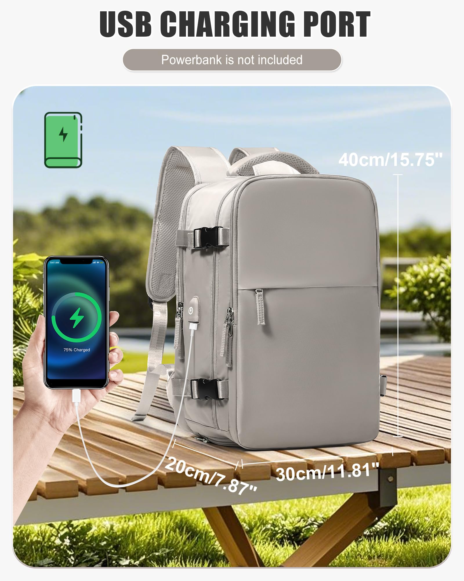 BJLFS Zaino da Viaggio con Sottovuoto Ryanair 40x30x20 Wizzair Bagaglio a mano 40x20x25 Ryanair con Pompa Borse da Cabina per Easyjet 45x36x20 con compressione sottovuoto,Zaino Casual per Laptop