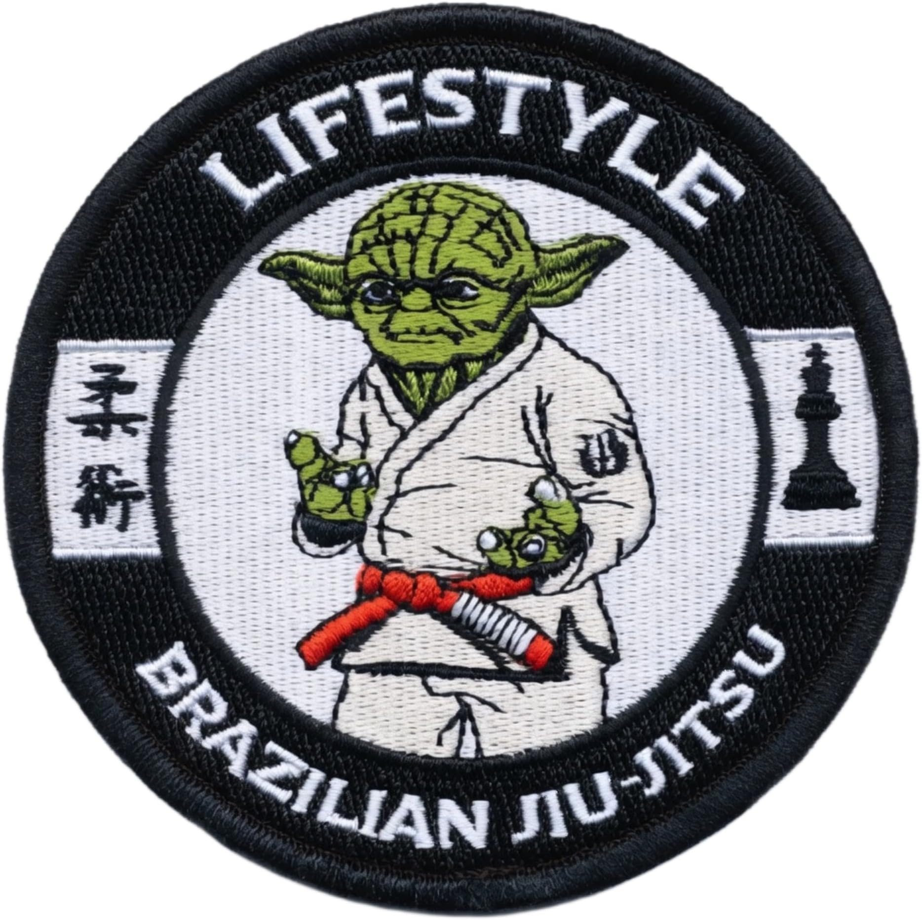 Brazilian Jiu Jitsu Lifestyle Master Yoda Patch (3.5 Inch) Embroidered Iron or Sew-on Badge BJJ Gi Kimono DIY Patches