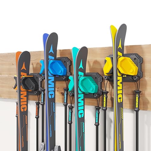 Ski & Snowboard Wall Rack for Garage - Fits Any