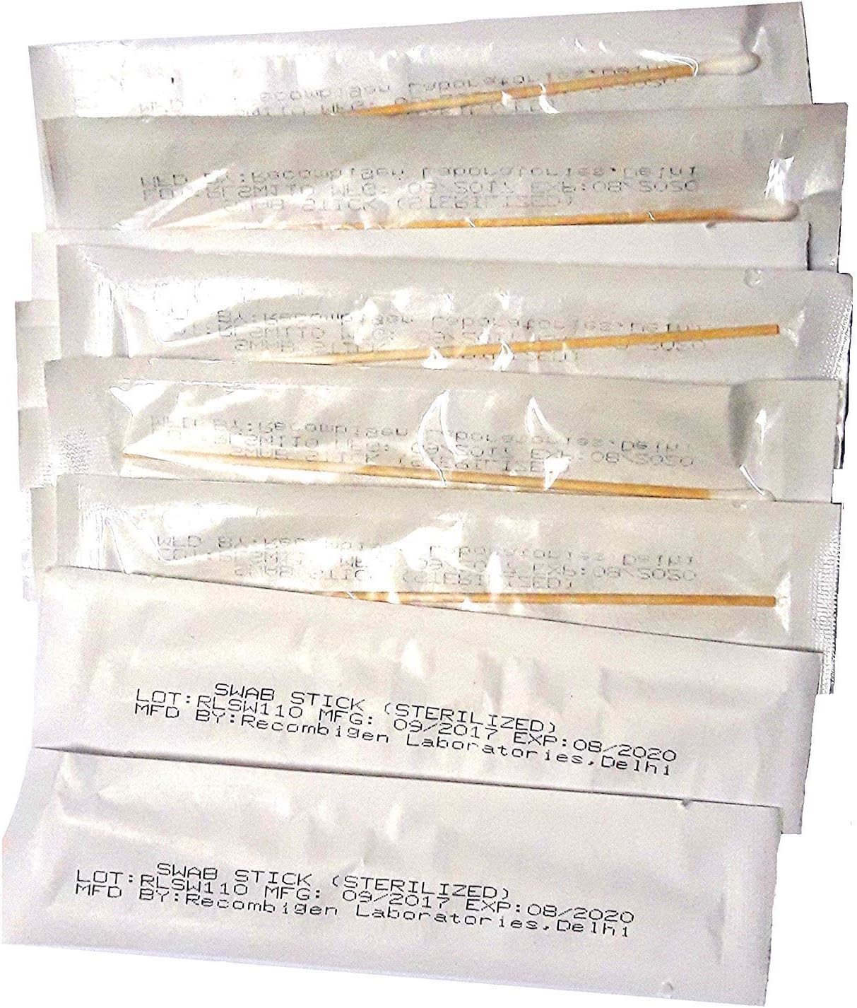 Clear and Sure Wooden Cotton Swab Sticks, Sterilized & Biodegradable, Multipurpose Disposable Applicators for Medical Grade, Personal Care, Makeup, Cleaning & Crafts (Pack of 100)