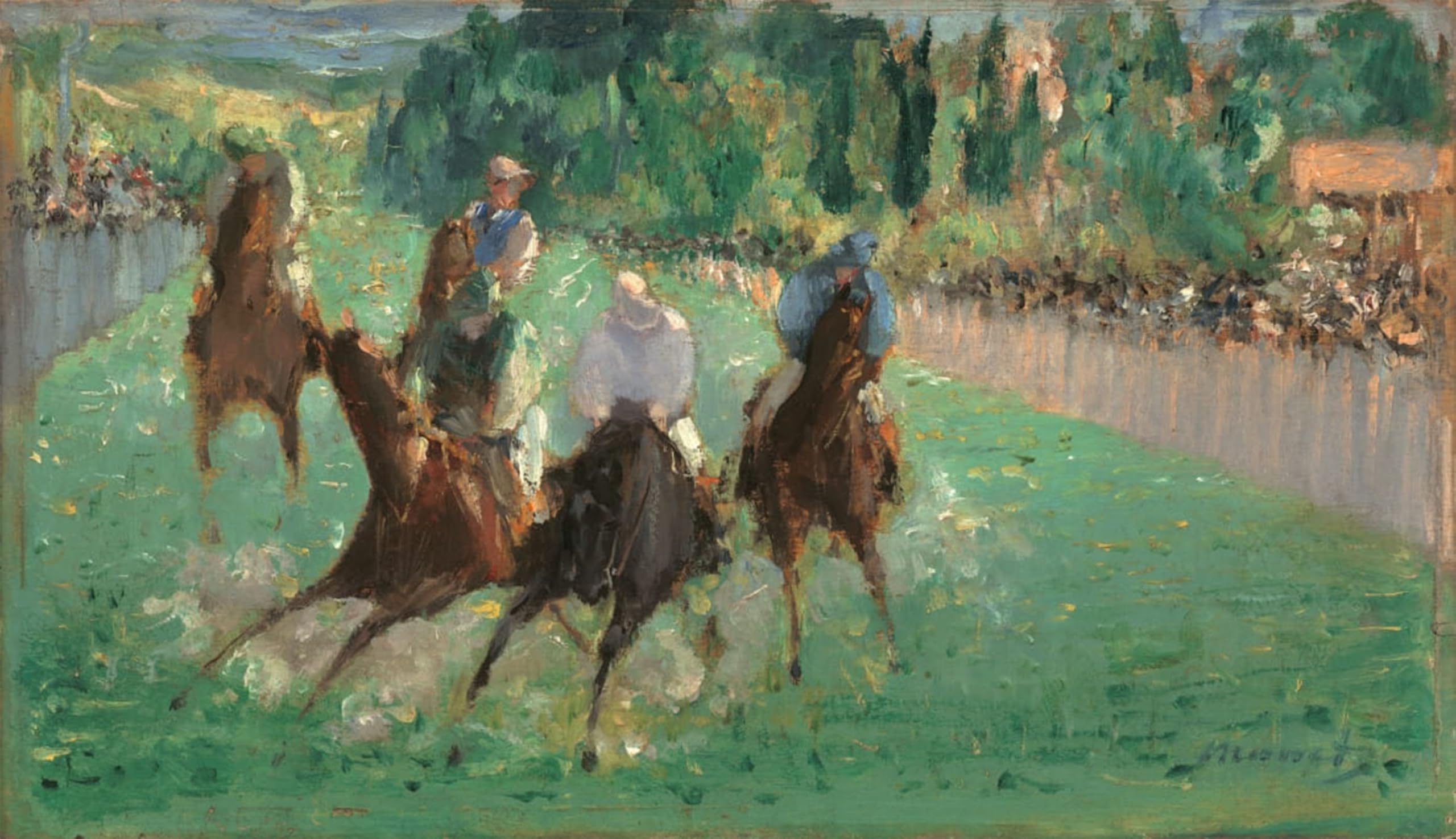 POSTERIIk Vintage Art Print Images Pictures Print At the Races by Edouard Manet Modern Colour Posters for Office Home Decor 60x90cm