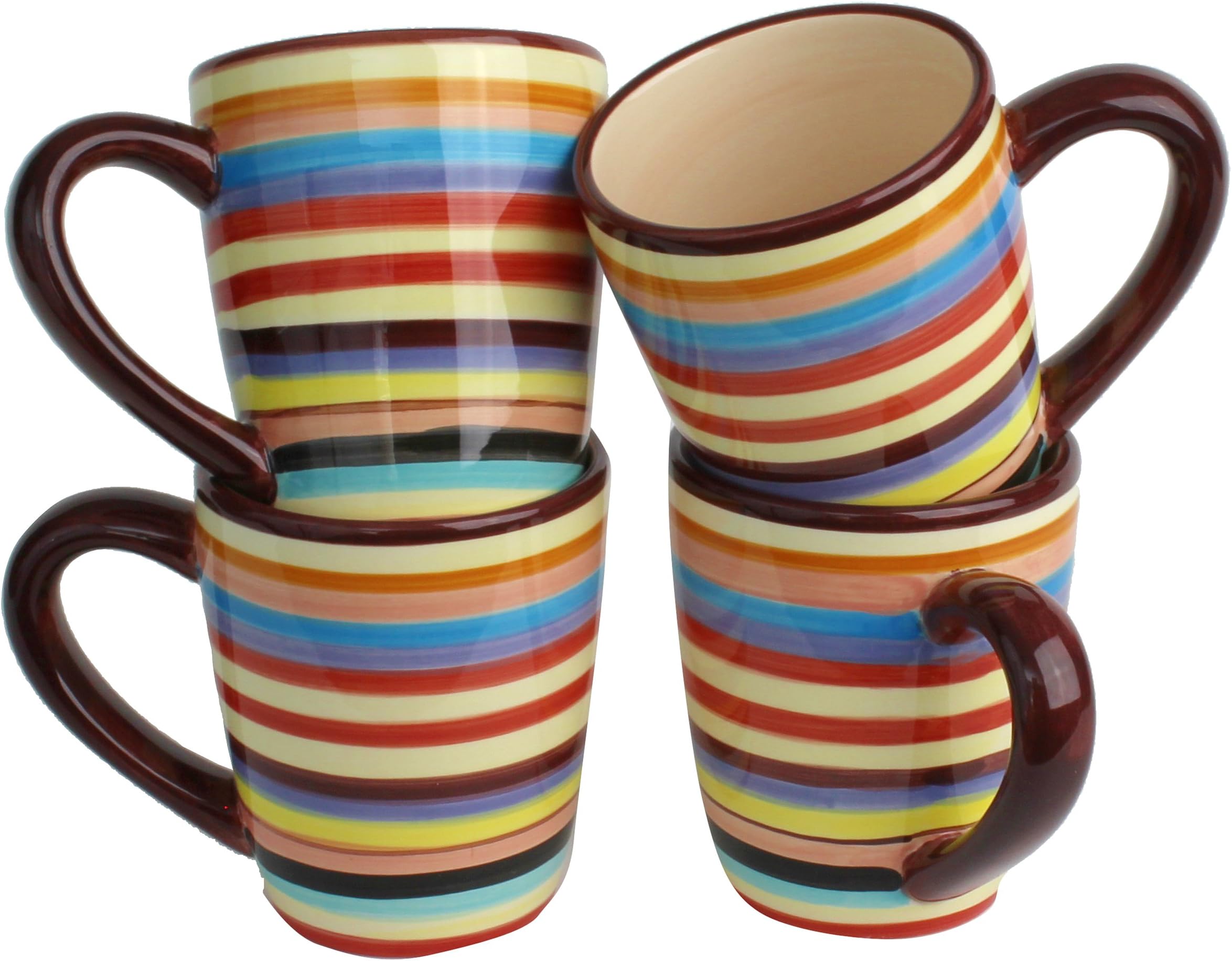 Tabletops Unlimited TMS-M6804-EC Mugs in Two and a Half Men Style Brown [Set of 4]