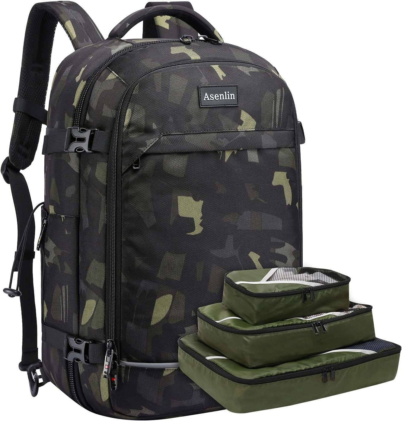 Asenlin 40L Travel Backpack for Women Men，17 Inch Laptop Backpack