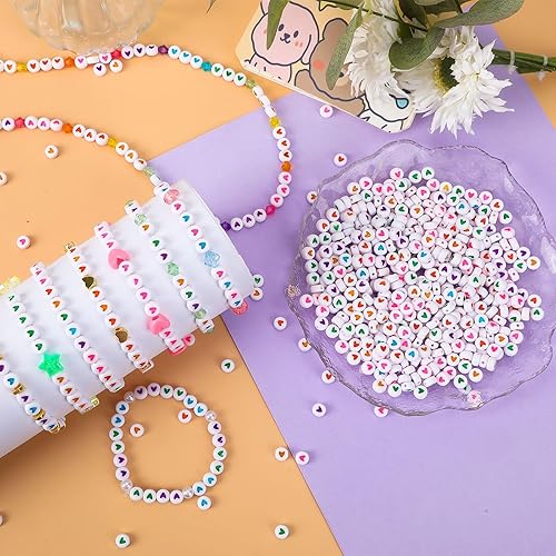 Vista 38 de Augshy 700 cuentas de letras blancas del alfabeto para hacer bricolaje (0.236 pulgadas)