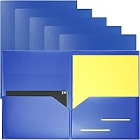 Vista 6 de Youngever Paquete de 6 carpetas de plástico resistente con dos bolsillos, carpetas de plástico resistente con 2 bolsillos (gris)