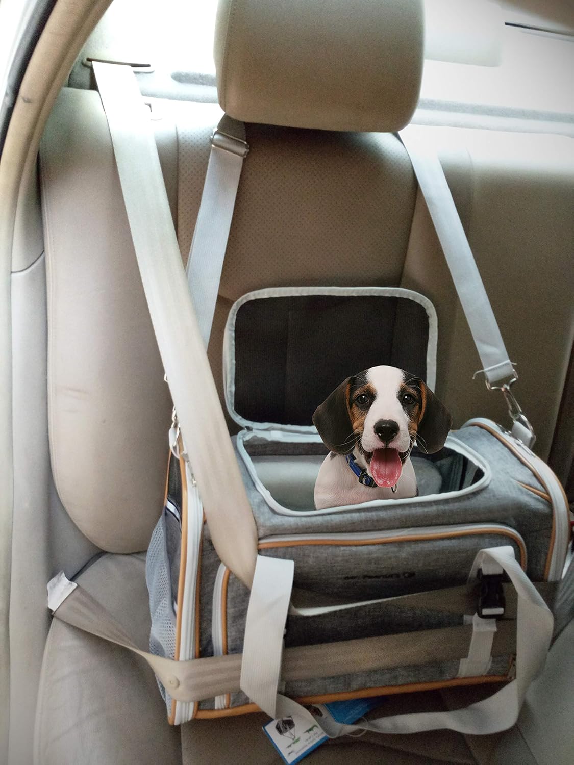 Mr. Peanut's Expandable Airline Approved Soft Sided Pet Carrier, Luxury Travel Tote with Premium Auto Self Locking Zippers, Plush Faux Fleece Bedding with Sturdy Plywood Base, 18LX10.5 (Twilight Gray)