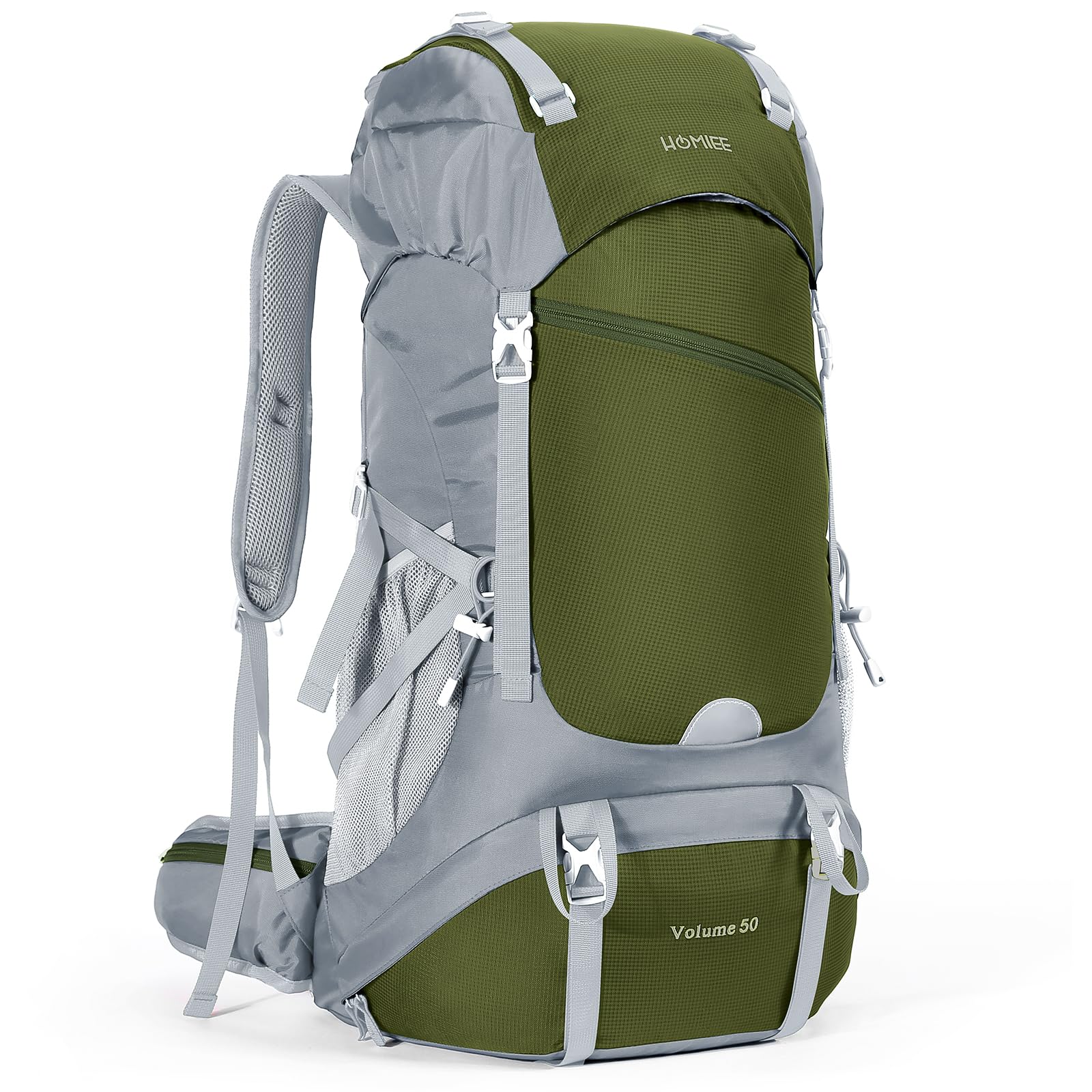 HOMIEE Zaino da Trekking 50L 60L Zaini da Escursionismo Zainetto Leggero Zaino Viaggi di Campeggio Montagna con parapioggia Zaino per Alpinismo Impermeabile Daypack da Arrampicata