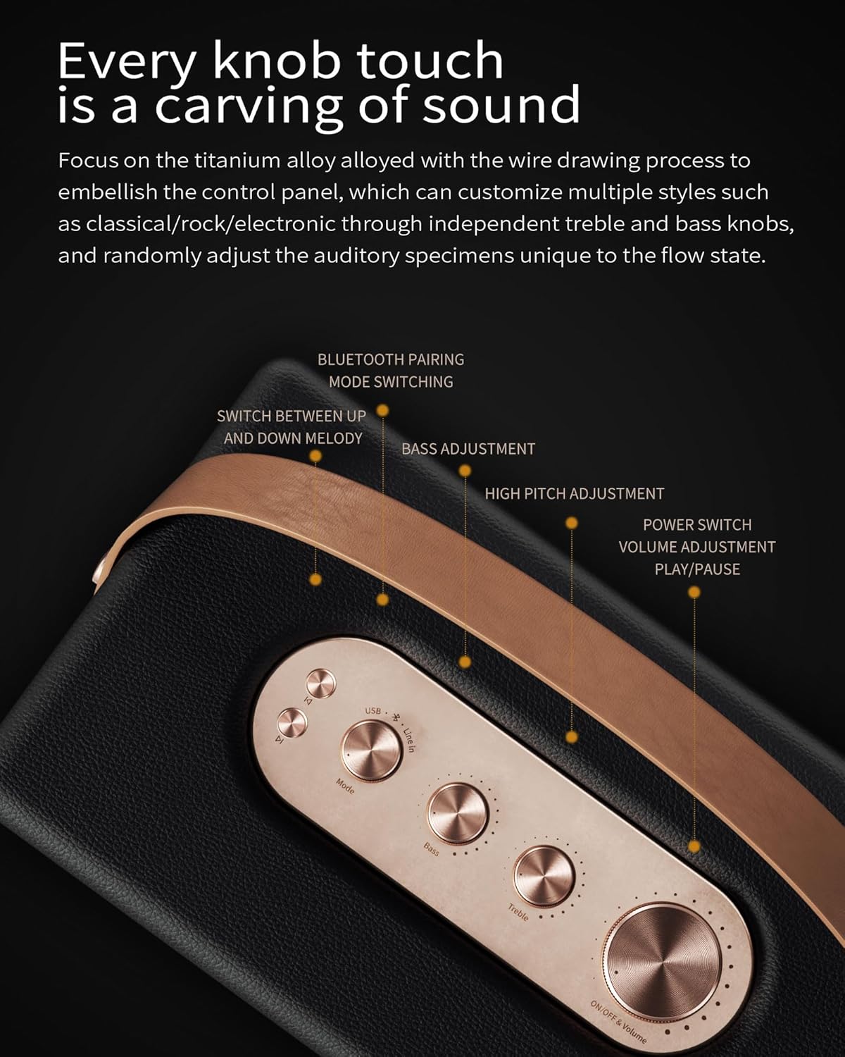 M25 Portable Bluetooth Speaker 5.2, 50H Long Playtime, Powerful Bass, 3.5H Fast Charge, Indoor/Outdoor/Travel Speaker with USB/AUX, Black