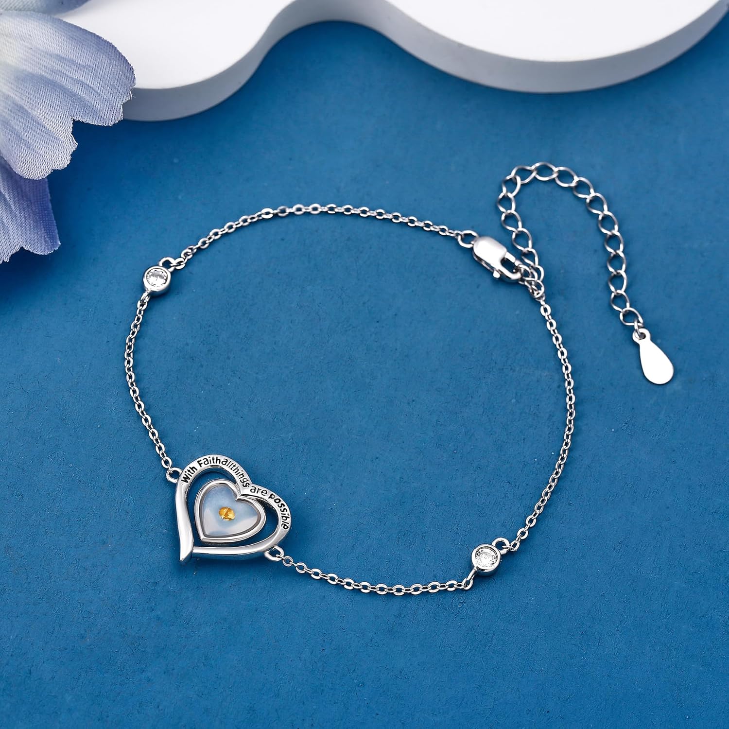 YAFEINI Mustard Seed Bracelet 925 Sterling Silver Faith Charm Mustard Seed Jewelry for Women - Image 3