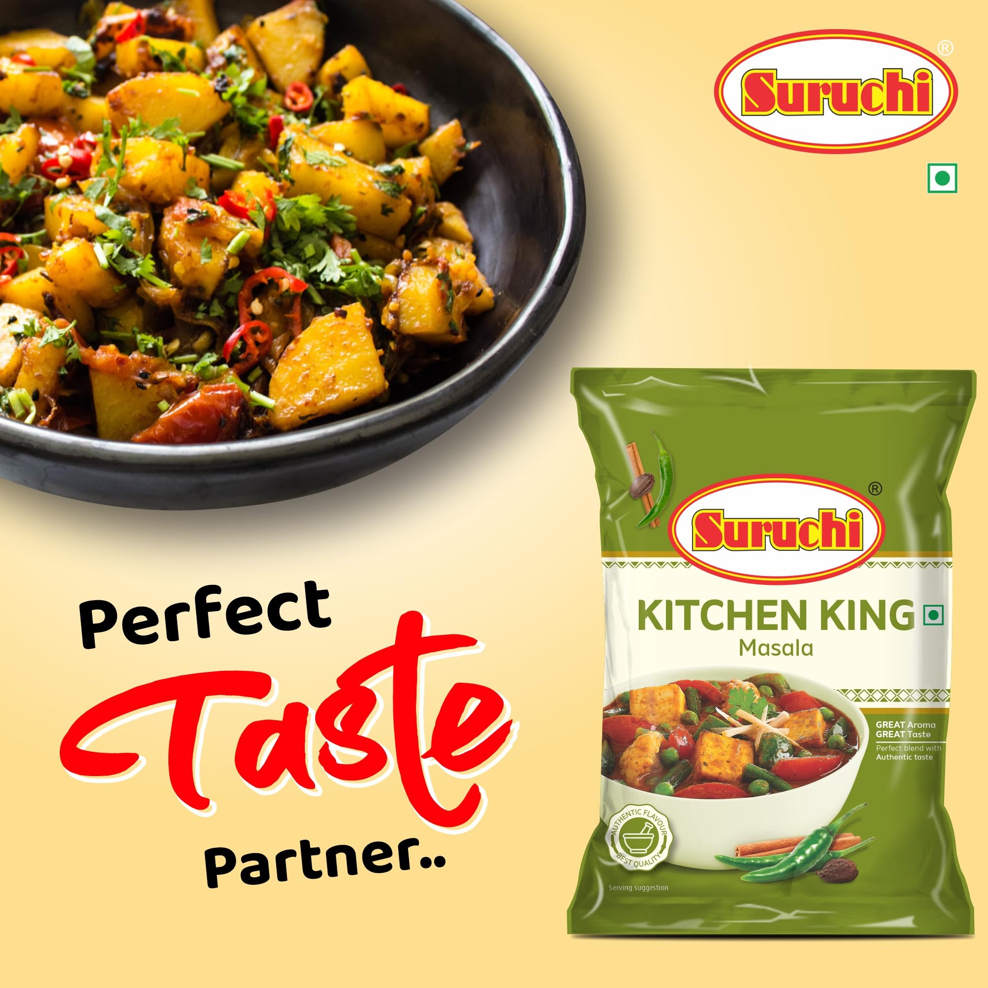Suruchi Kitchen King Masala - 200g x 3 | All in One Masala | Perfect Spice Blend | Pure & Natural Indian Spice Blend (Pack of 3) - Image 3 thumbnail