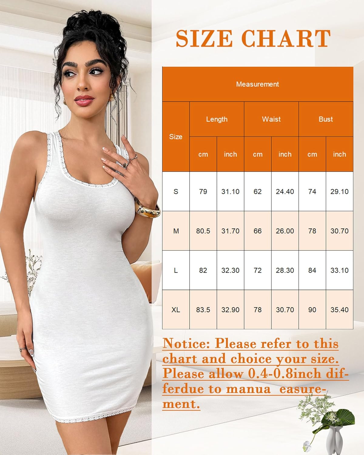 Women's Full Slip for Under Dresses Cami Mini Dress Wide Straps Nightgown - Image 6