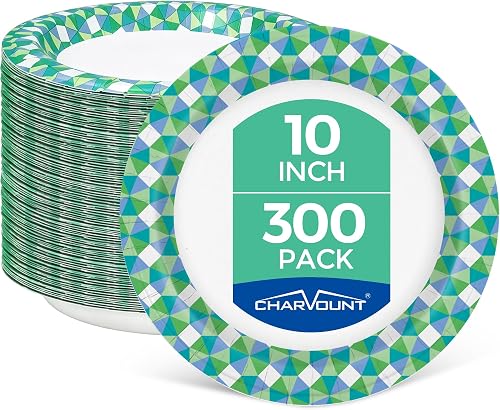 Charmount 10英寸一次性纸盘 300只防浸透