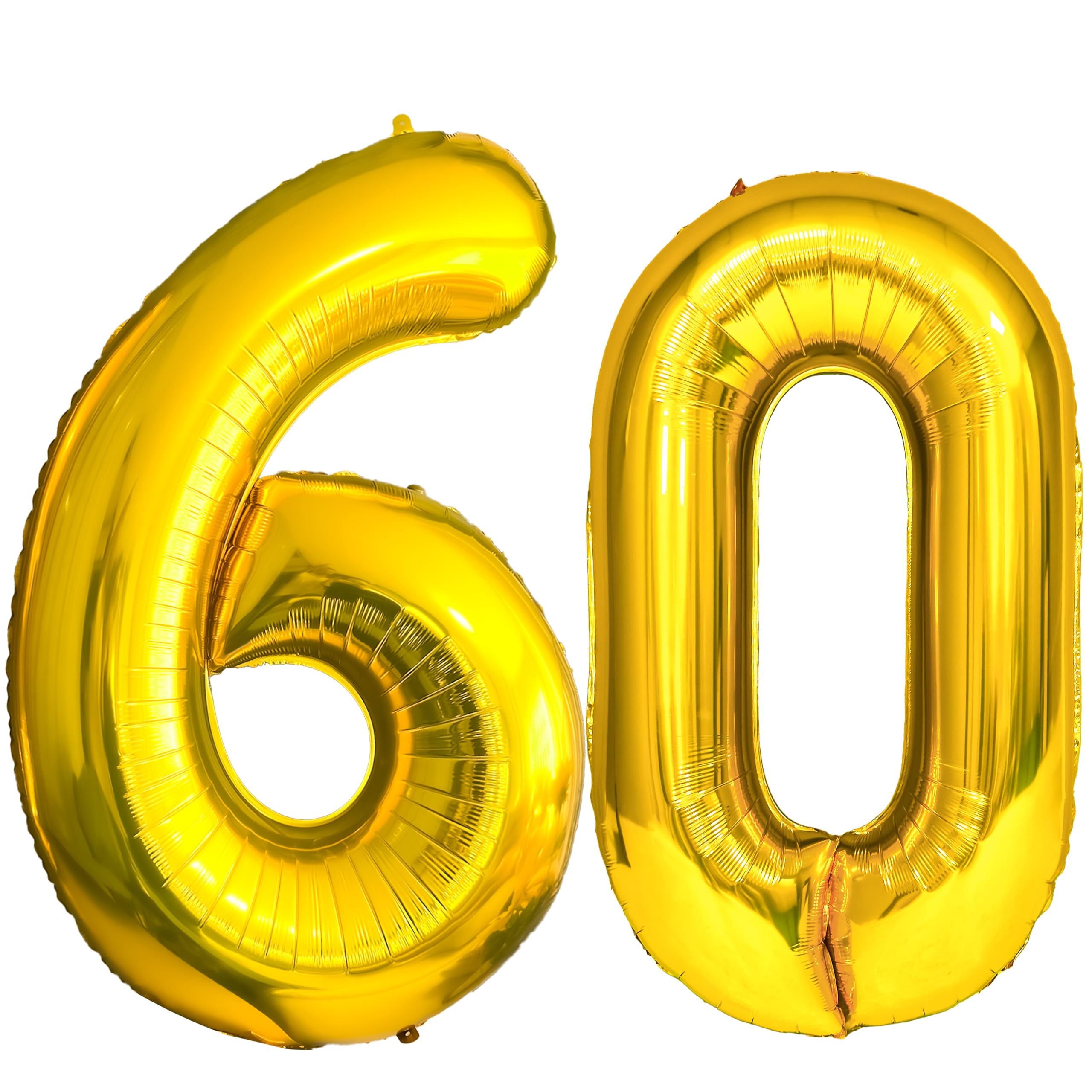 FIROMI 60 Number Balloons Gold Big Giant Jumbo Huge Foil Mylar 60 Balloon Numbers for 60th Birthday Party Anniversary Decorations 40-inches