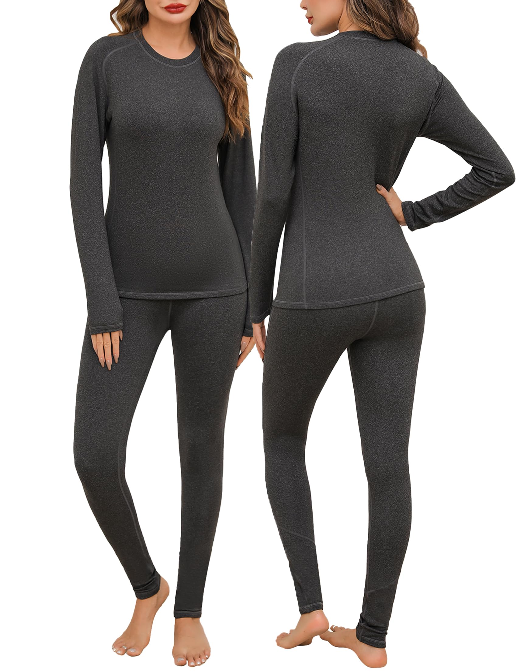 Terecey Conjunto Ropa Interior Térmica Mujer Funcional Conjunto Termico Mujer Invierno Ropa Interior Esquí Mujer Transpirable, Cálida y de Secado Rápido
