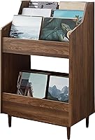 Vista 1 de Crosley Furniture Liam Vinyl Record Storage Stand, Tiered Storage Shelves for Records, Walnut