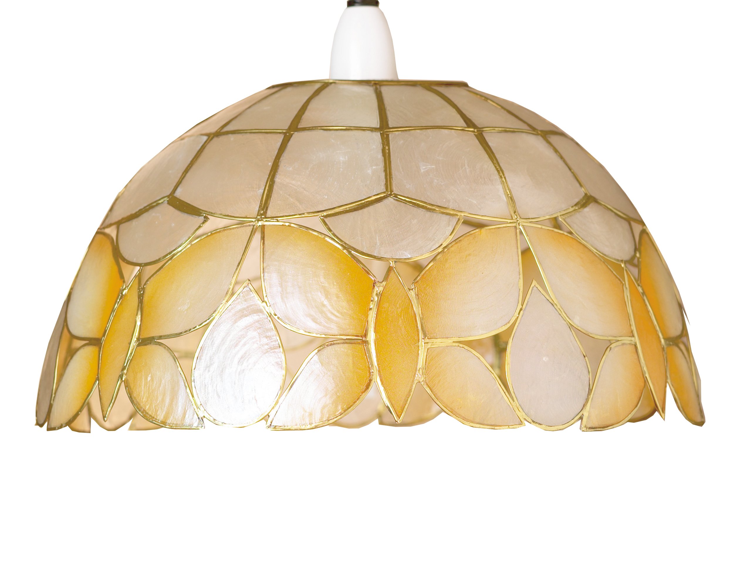 Loxton Lighting Red Capiz Shell Pendant Lampshade – Handcrafted Floral Ceiling Light Shade, 30Cm, Vintage Style, And Green Design For Living Room, Bedroom, Dining Room (S14)