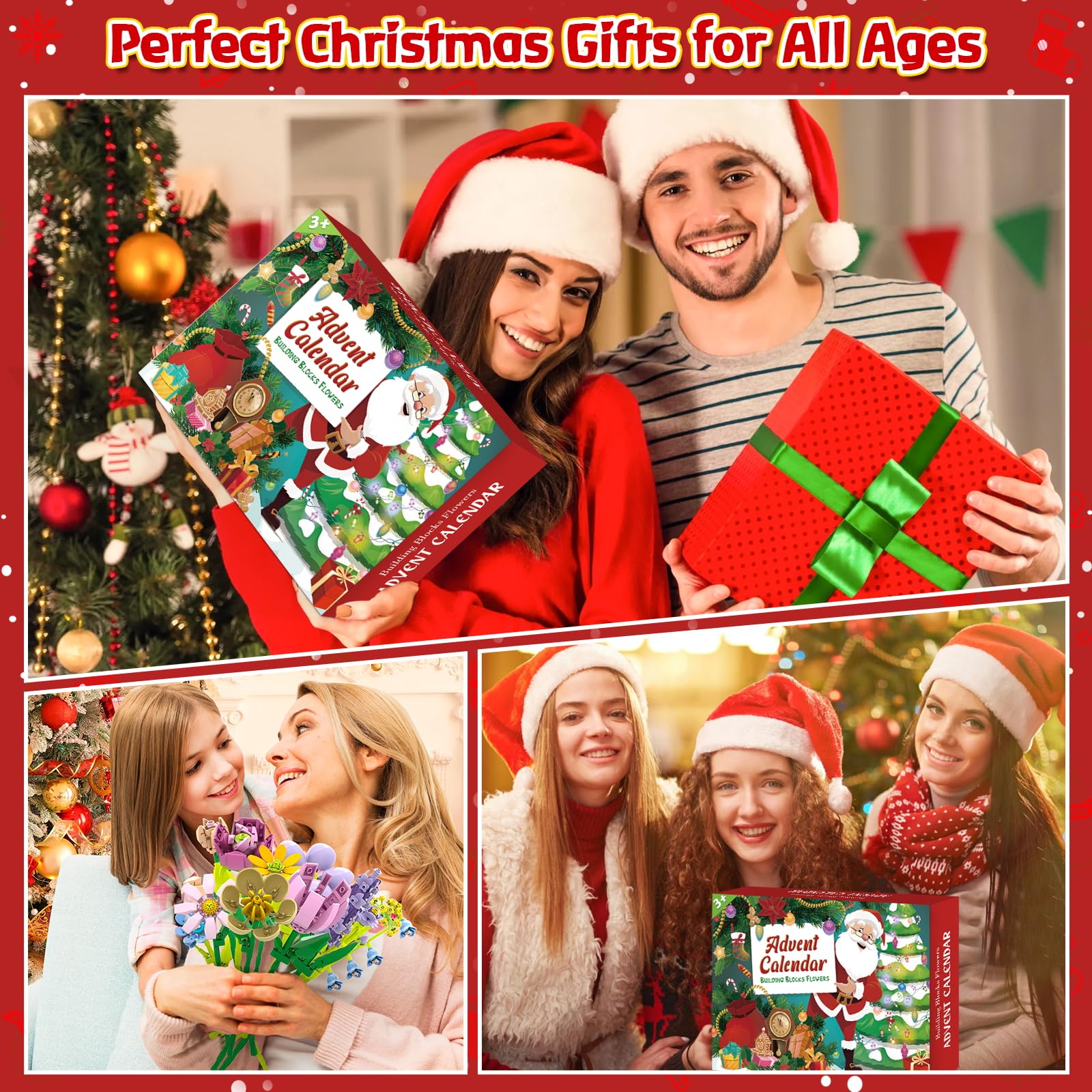 Adventskalender 2026 mit Botanicals Blumenstrauß für Frauen - Weihnachtskalender mit 24 Kunstblumen Deko für Haushalt Geschenk für Kinder Erwachsene & Männer