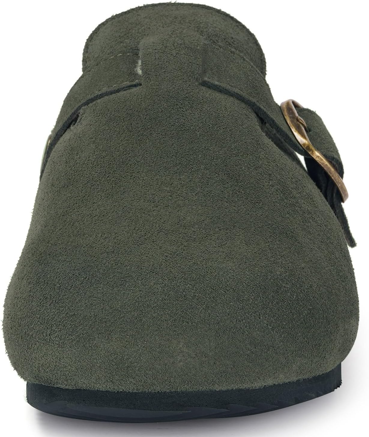 Womens Fur Lined Suede Clogs Mens Fuzzy Leather Mules Cork Footbed Slip On Winter Potato Shoes with Arch Support - Image 4