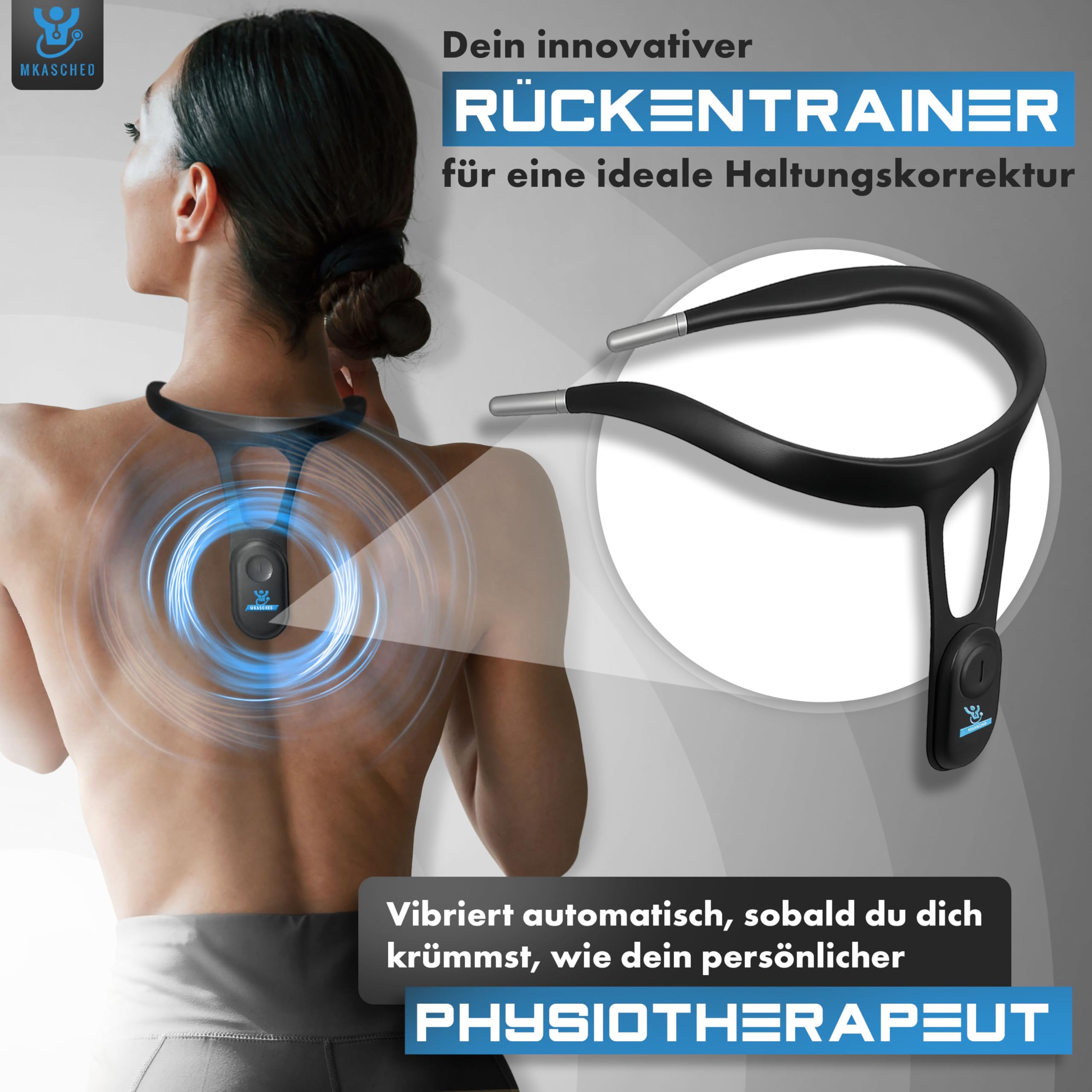 Supporto per schiena intelligente, correttore intelligente posture con vibrazione per recuperare in posizione errata