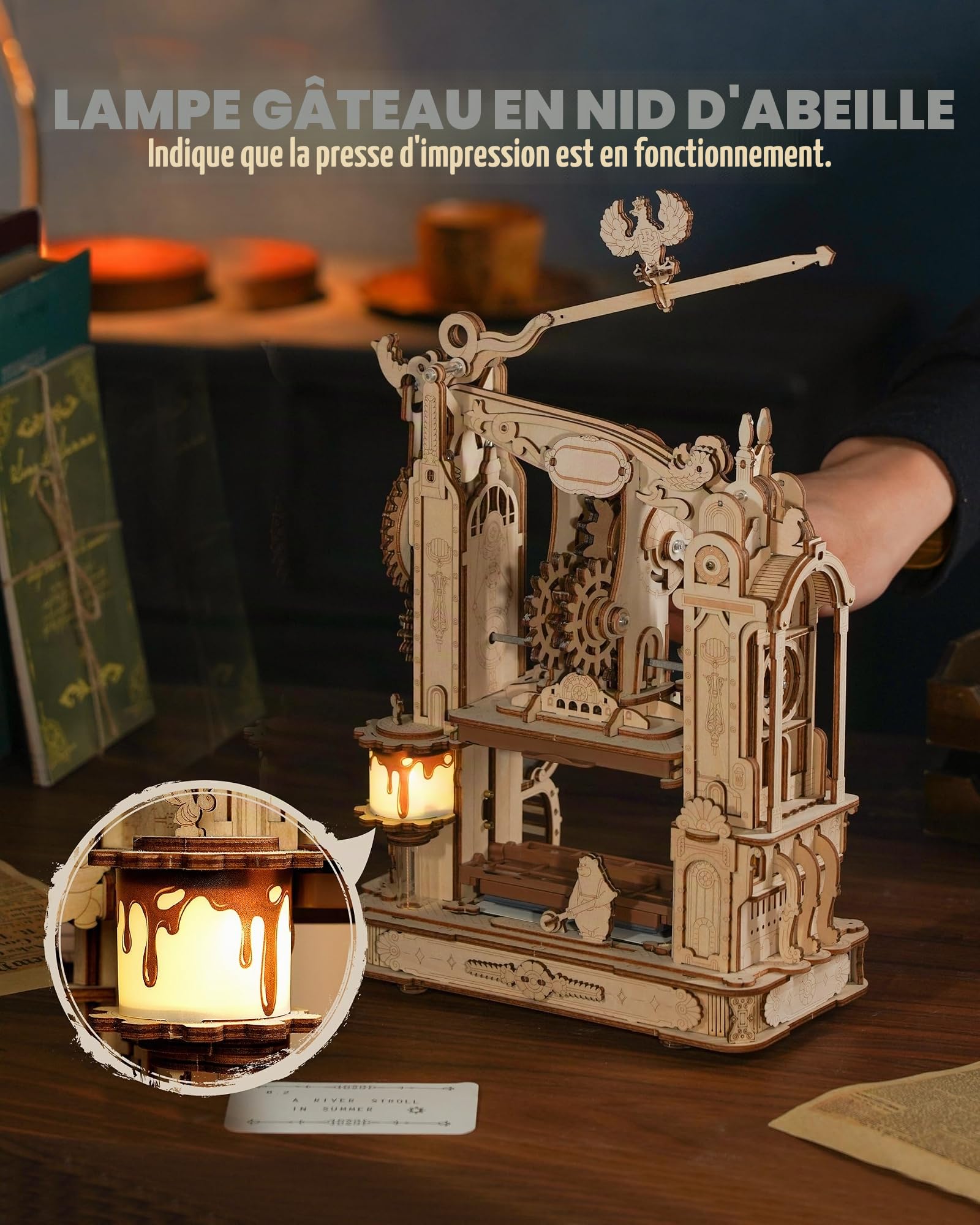 ROKR Puzzle 3D En Bois Printing Express-Presse Imprimer Maquettes et Modélisme Adulte-Cadeau Homme Femmes(LK602)