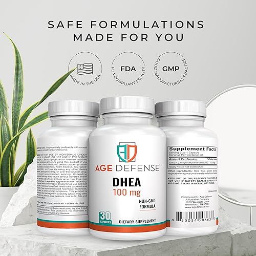 Miniatura 6 de Cápsulas DHEA - Suplementos de DHEA - Apoyo de energía natural y apoyo inmunológico - Apoya la vitalidad, la elasticidad de la piel y el bienestar