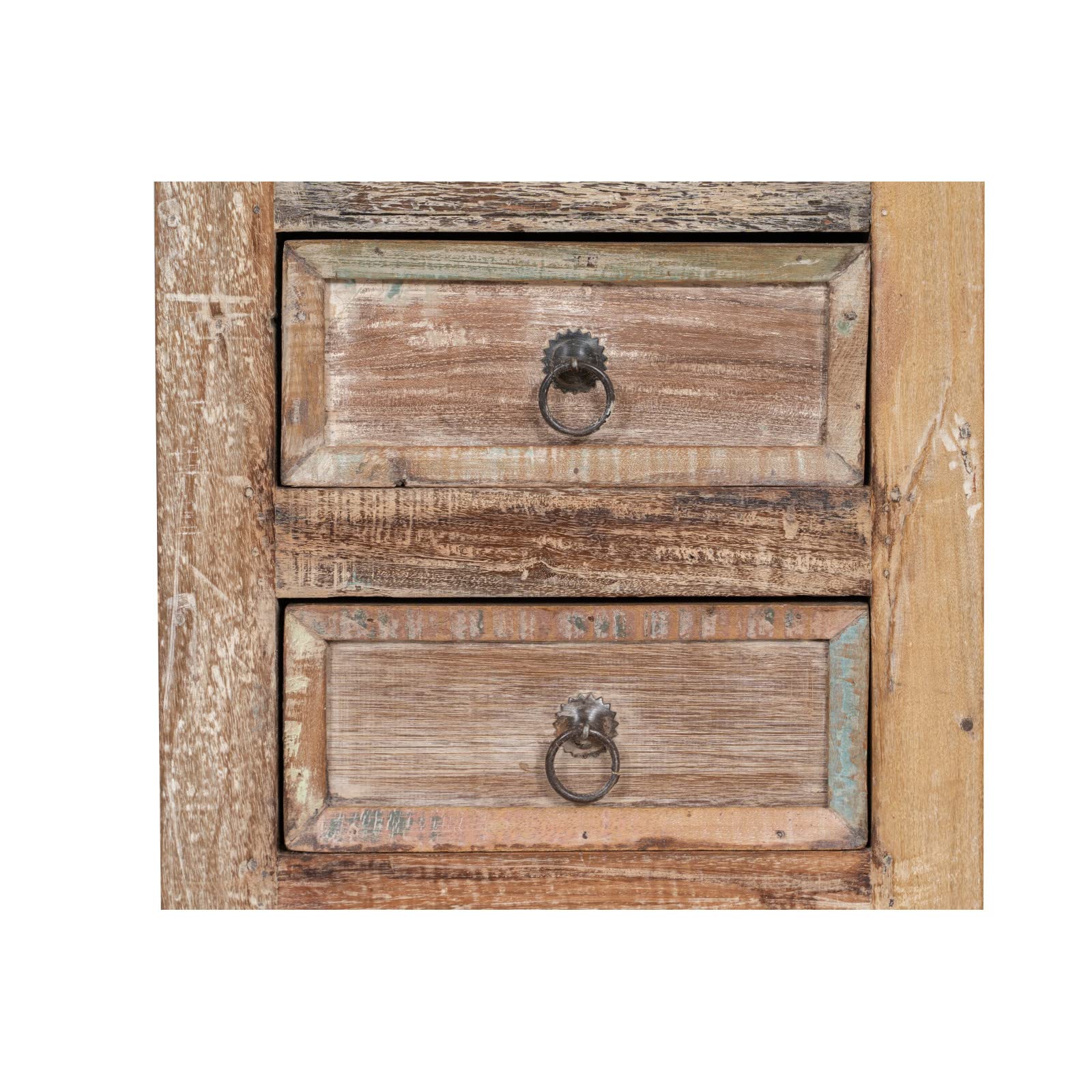 Biscottini Mesita de Noche Vintage 62x33x39 cm - Mesillas de Noche Dormitorio en Madera Maciza - Mesita Auxiliar Salon Made in Italy