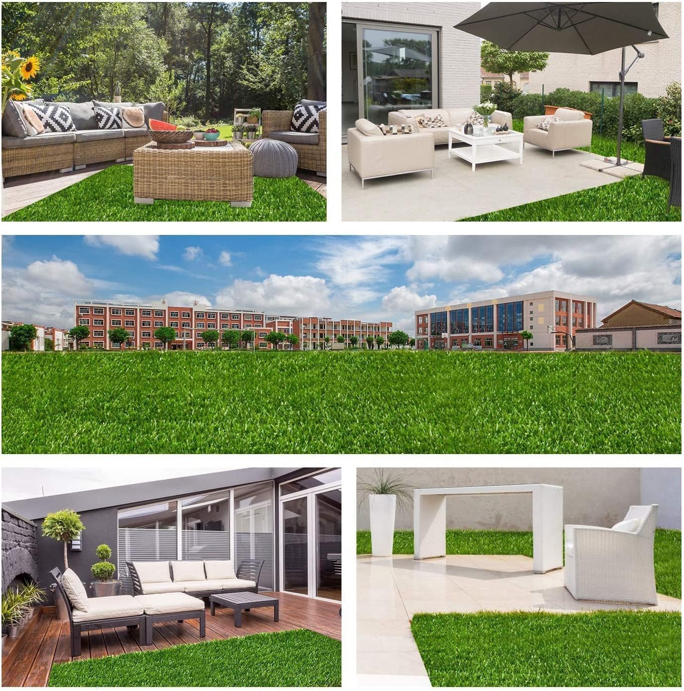 Petgrow Realistic Artificial Grass Rug - Indoor Outdoor Garden Lawn Patio Balcony Synthetic Turf Mat - Thick Fake Grass Rug 3.3 FT x5FT(16.5Square FT) - Image 8