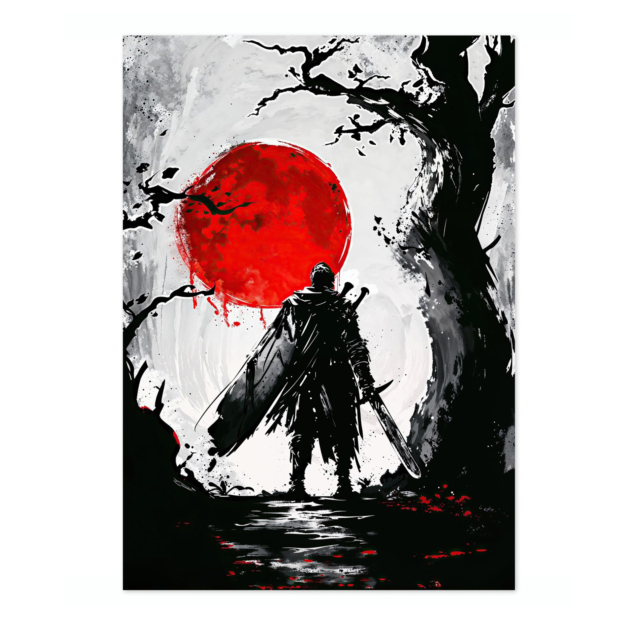 Beserker Anime Poster, Japanese Art Print, Manga Style Samurai Poster, Bedroom Wall Art, A5 (Print Only) - 21x14.8cm