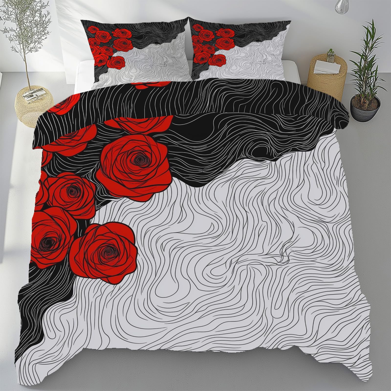 Housse de couette microfibre rose rouge 240x260 cm pour en finir avec les couettes qui glissent