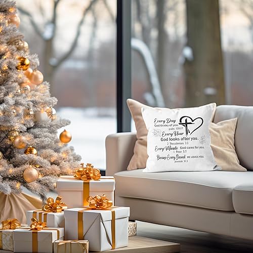 Miniatura 3 de Funda de almohada cristiana de 18 x 18 pulgadas, con versículo de la Biblia, decoración para dormitorio, sofá, sofá, decoración cristiana, regalos