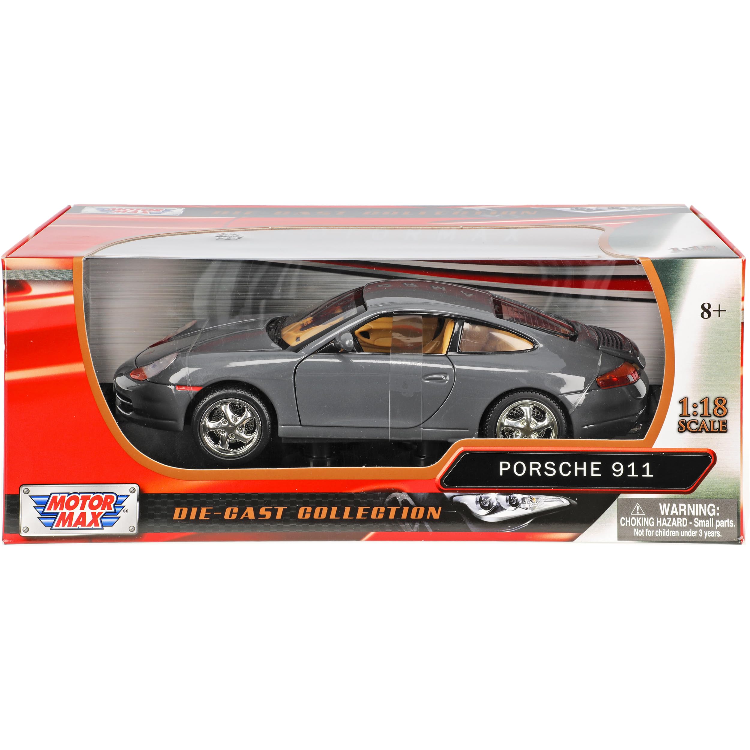 MotorMax 1:18 Porsche 911 996 Coupé 2000 Gris Métal MTM73101G - Modèle Neuf