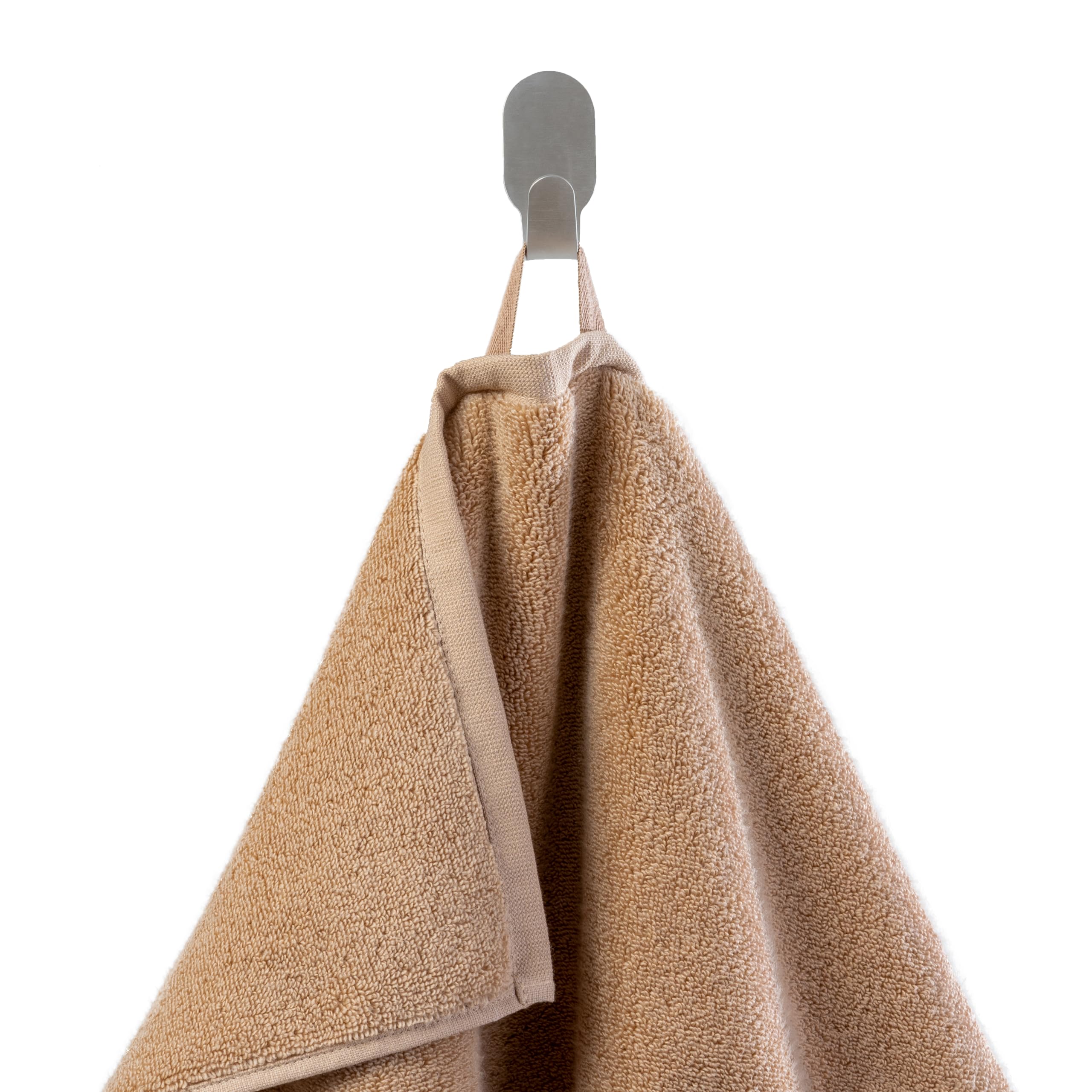LAODI Premium Duschtuch Set 2er 70x140 cm aus 100% Baumwolle – 570 g/m², saugfähig & weich – Made in Portugal, 2-Farben Set: Antikes Grün & Honigpfirsich